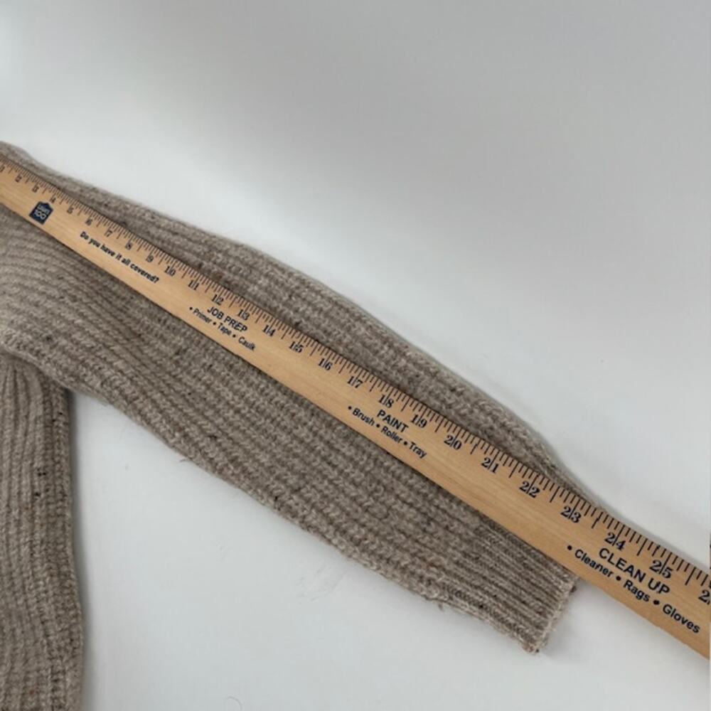 Aran Crafts 100% Wool Crewneck Sweater Womens L Oatmeal Speck Fisherman Ireland - Picture 8 of 8